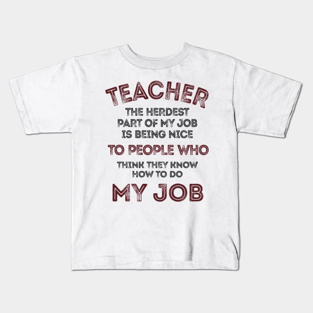 Teacher Kids T-Shirt by C_ceconello